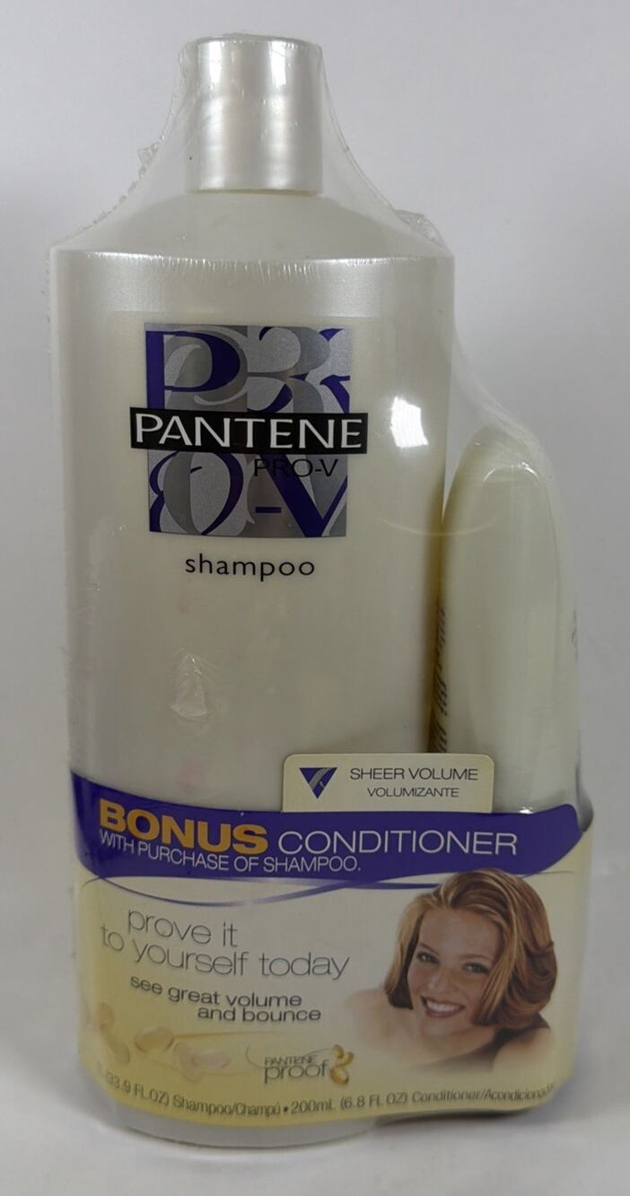 Pantene Pro-V Shampoo 33.9 Fl Oz Sheer Volume Volumizante 6.8 Fl Oz Conditioner